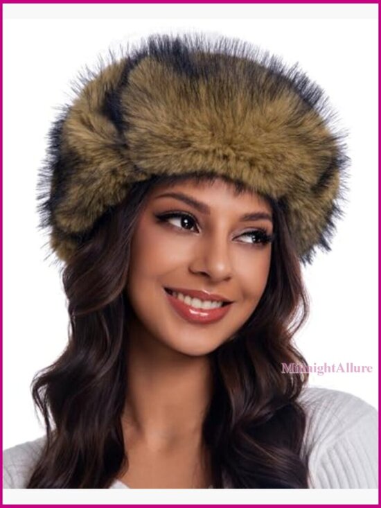 Faux Fur Trapper Hat with Ear Flaps - Winter Warm Russian Ushanka Style
